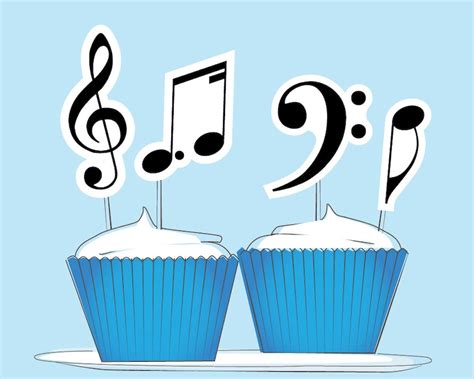 Music Note Cupcake Toppers Instant Download Printable Etsy