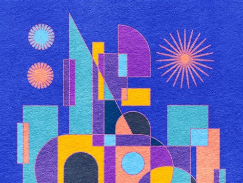 Abstract Cityscape In Geometric Shapes Illustration Geometric Shapes