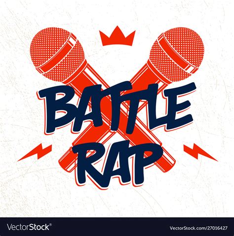 Rap Battle Logo Or Emblem With Two Microphones Vector Image