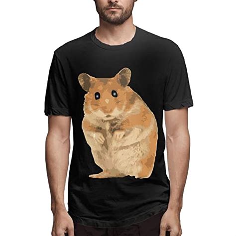 Mens Hamster Graphic Casual T Shirts Crew Neck Short