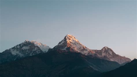 4k Minimal Sunrise Nepal Mountains Himalayas 4k Annapurna Massif