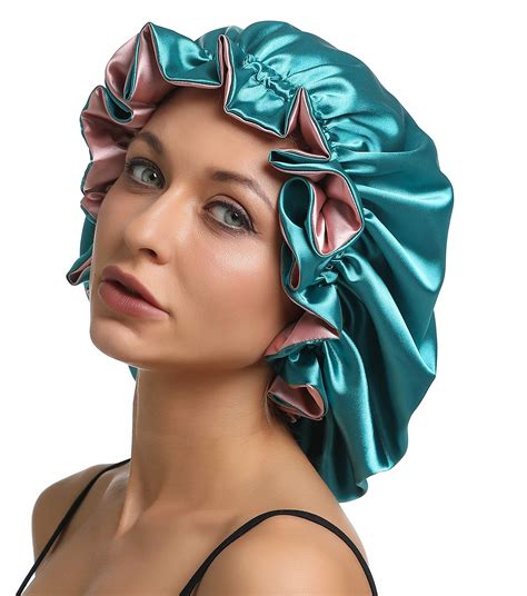 Sengterm Satin Bonnet Adjustable Silky Sleep Cap Hair Bonnet Double