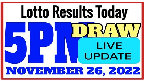 Lotto Results Today 5pm Draw November 26 2022 YouTube