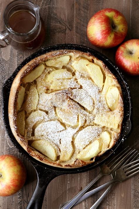 Apple Oven Pancake With Apple Cider Syrup Completely Delicious