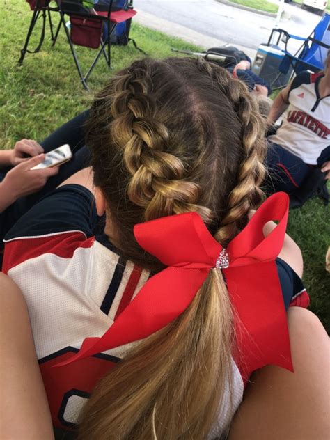 Softball Hairstyles Cheerleading Hairstyles Cheer Hair Cute Cheer Hairstyles