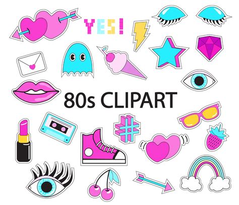 80s Clipart Overlay 80s Vector 90s 80s Clipart 90s Clip Etsy