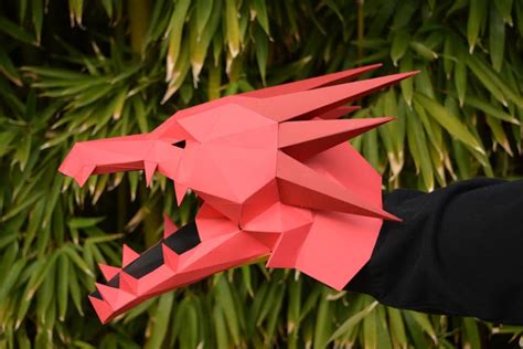 Dragon Puppet Build A Hand Puppet With Just Paper And Glue Etsy New