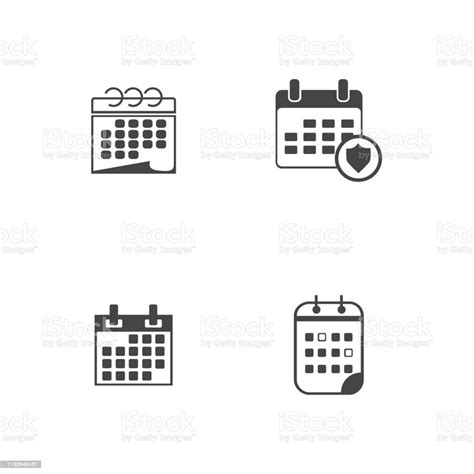 Creative Calendar Icons Set Date Icons Set Vector Illustration Stock