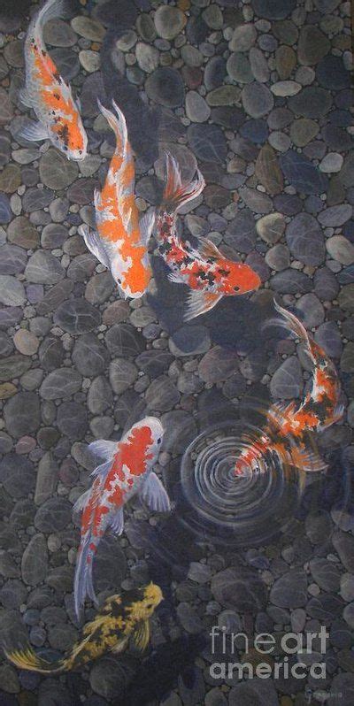 Koi Pond Art Print By Gene Gregorio Koi Art Koi Painting Fish Art