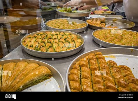 Traditional Turkish Dessert Baklava Close Up Stock Photo Alamy