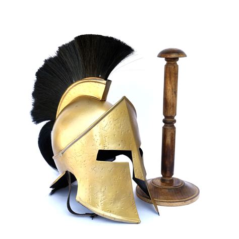 Greek Spartan King Crested Helmet With Stand 4i1 Hm139