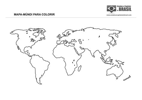 Mapa Mundi Para Colorir ENSINO