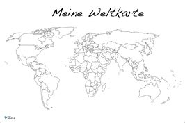 Weltkarte outline in schwarz buy this stock vector and. Weltkarte auf Keilrahmen - reiseweltkarte-shop.de - der ...