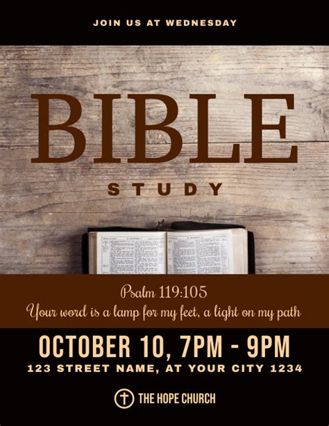 Bible Study Church Flyer Template Postermywall
