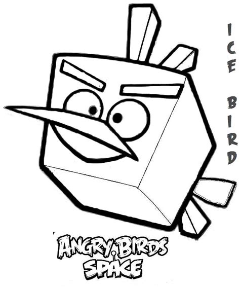 Printable angry birds space coloring page. Ice Bird In Angry Bird Space Coloring Page : Kids Play Color