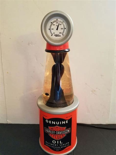 Jar with lid water food coloring vegetable oil table salt. Harley Davidson Oil Can Lava Lamp Vintage 1998 | Harley ...