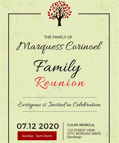 Create your own family reunion invitations & flyers to download, print or send online for free. 34+ Family Reunion Invitation Template - Free PSD, Vector EPS, PNG Format Download | Free ...
