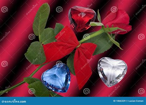 Red Rose And Diamonds Stock Image Image Of Faces Jewellery 1866329