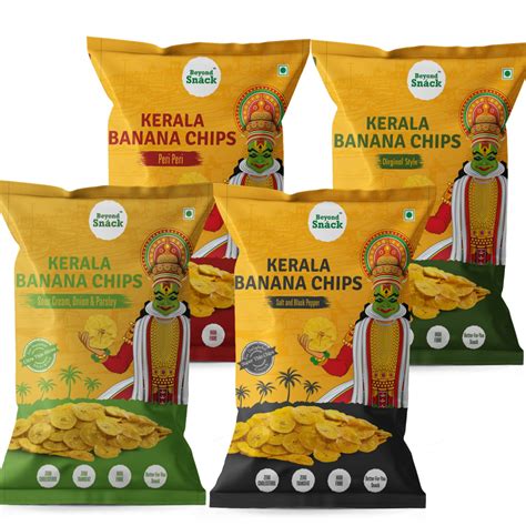 Buy Beyond Snáck Kerala Banana Chips Pack Of 4 Combo 400gms Original Style Peri Peri