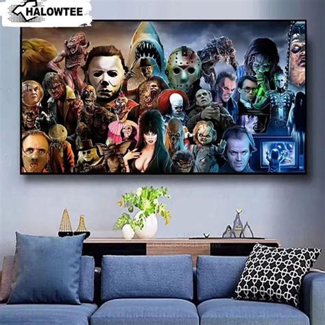 Horror Movie Characters Halloween Poster Wall Art Michael Myers Jason