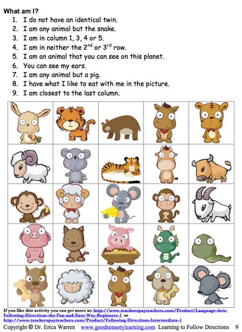 Classroom Freebies Too Following Directions Following Written And