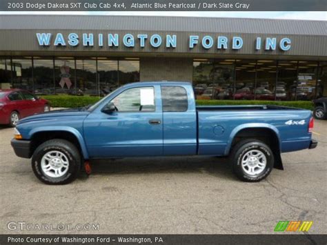 Atlantic Blue Pearlcoat 2003 Dodge Dakota Sxt Club Cab 4x4 Dark