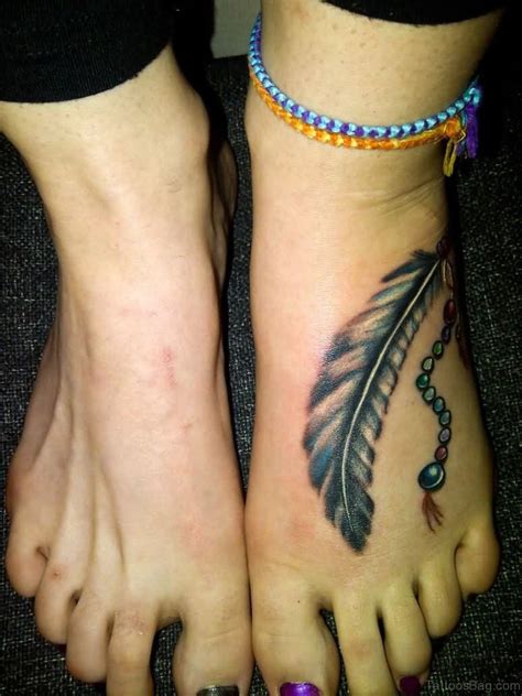 60 Beautiful Feather Tattoos On Foot
