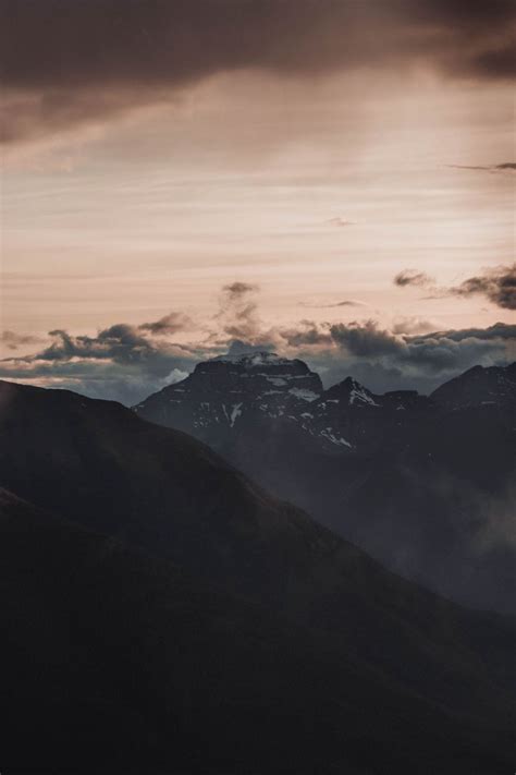 Download Wallpaper 800x1200 Mountains Peaks Clouds Fog Dusk Iphone