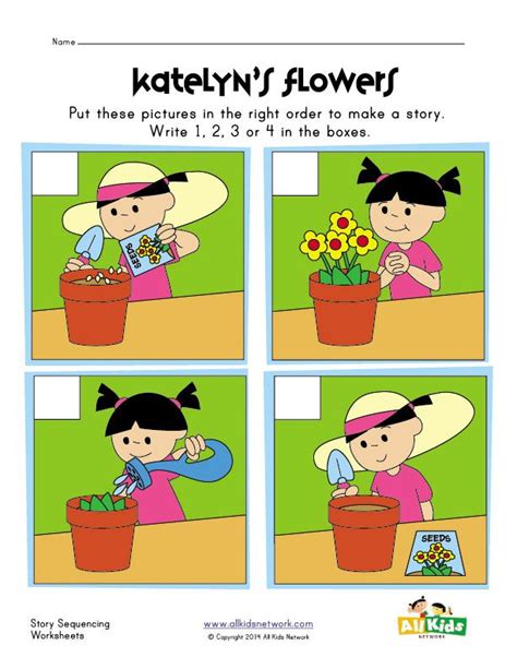 Sequencing cards and activities for preschoolers. Sequencing Worksheet - Flowers | Sequencing worksheets ...
