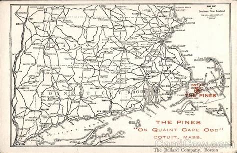 Map Of The Massachusetts Area Showing The Pines Cotuit Ma Postcard