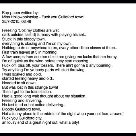 Poem details | by blake. Rap poem written by; Miss Hollowpointslug - Fuck you Guild… | Flickr