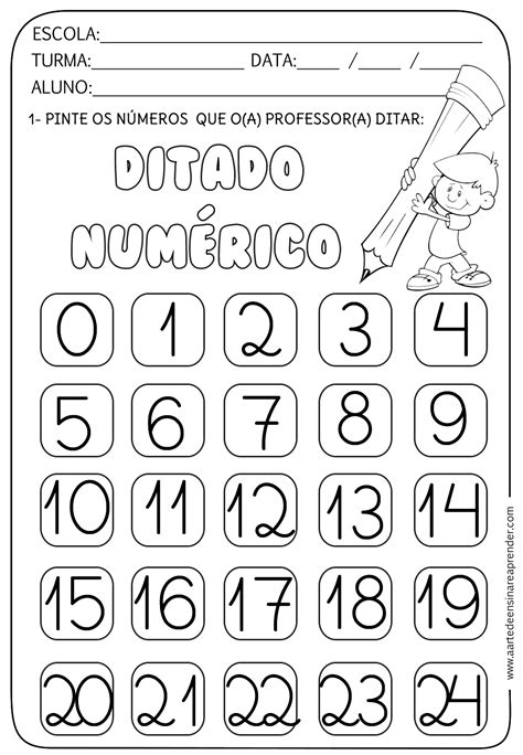 DITADO NUMÉRICO | Atividades de alfabetização matemática, Atividades de