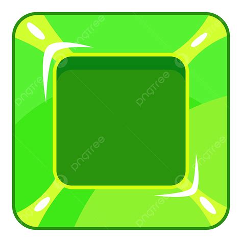 Square Buttons Clipart Hd Png Square Green Button Icon Cartoon Style