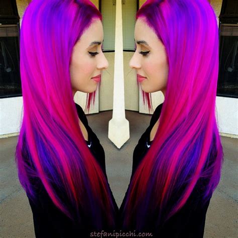 Ombre Bright Pink And Purple Hair Bmp Think