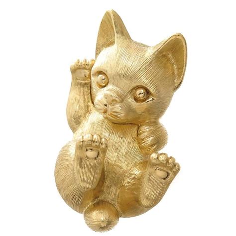Henry Dunay Gold Pussy Cat Brooch At 1stdibs Goldpussy
