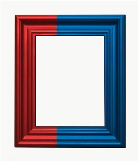 A Red And Blue Frame With A White Background