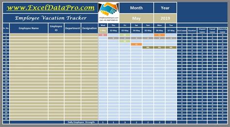 Employee Leave Tracker Excel Template 2023 Vacation Tracker Excel