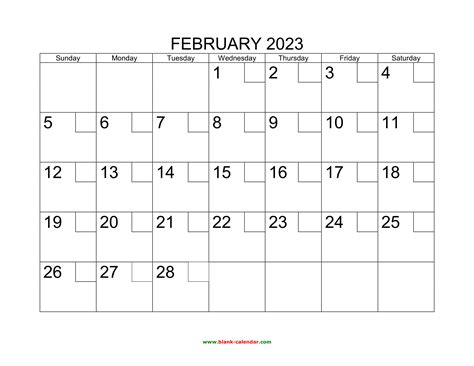 Free Download Printable February 2023 Calendar With Check Boxes
