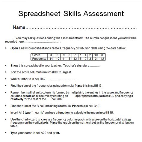 Free 7 Sample Skills Assessment Templates In Pdf Ms Word Excel