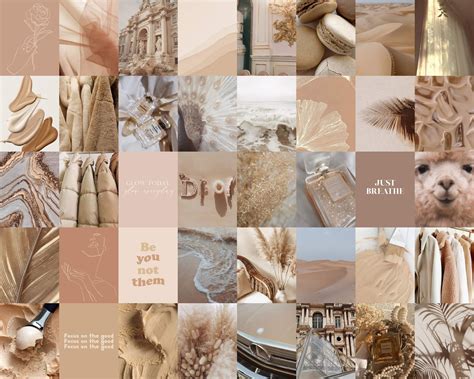 Soft Beige Wall Collage Kit Neutrals Aesthetic DIGITAL | Etsy