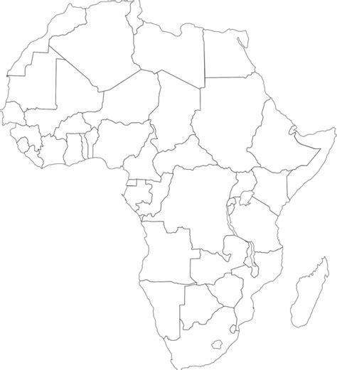 Tiempo De Tareas Mapa Del Continente Africano Con División Política Y Sin Nombres