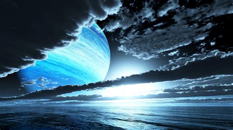 Papéis De Parede Céu Nuvens Planetas Noite Pôr Do Sol Mar