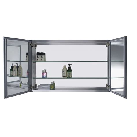 Recessed frameless medicine cabinet with 2 adjustable shelves. Confiant 40" Mirrored Medicine Cabinet Recessed or Surface ...