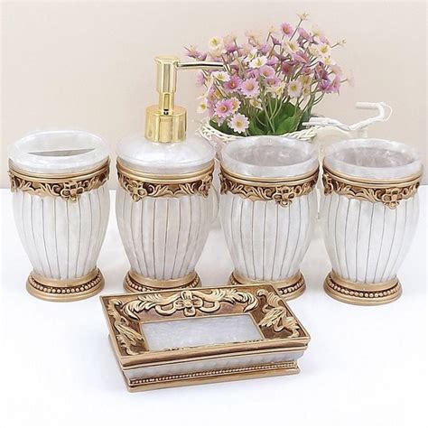 Get wholesale bathroom sets/accessories at affordable prices. Resin Bathroom Accessories Set 5Pcs/set Toothbrush Holder ...
