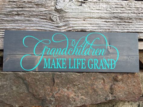 Grandchildren Make Life Grand Sign Grandchildren Sign Etsy Rustic