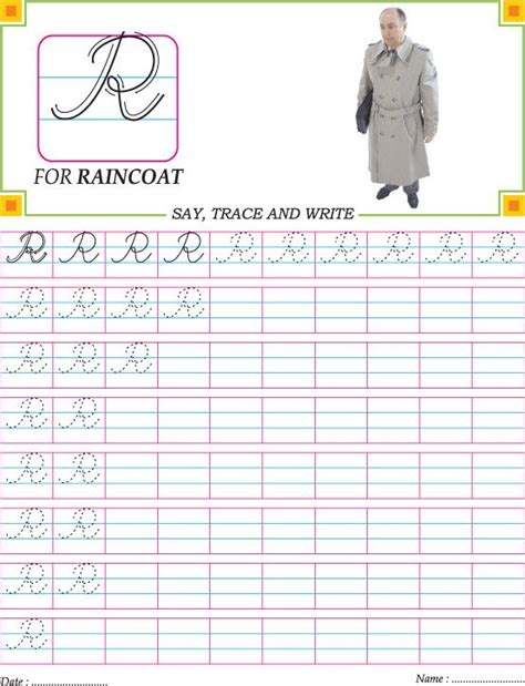 Cursive capital letter R practice worksheet | Cursive ...