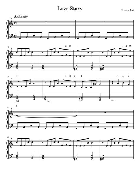 Love Story Francis Lai Easy 1 Sheet Music For Piano Solo Download