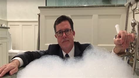 Stephen Colbert Hosts A Socially Distanced Late Show From His Bathtub