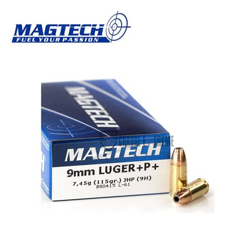 50 Munitions Magtech Cal 9mm Luger P 115gr Jhp
