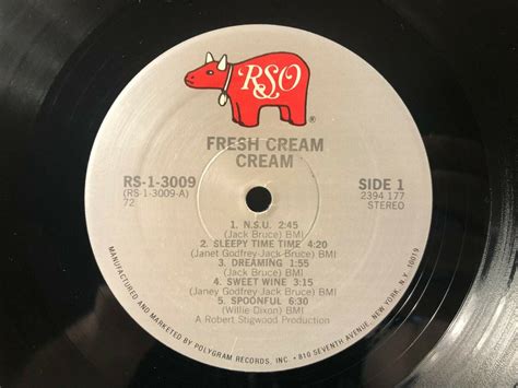 Cream Fresh Cream Lp Vinyl Album Rso Records Rs 1 3009 Vgvg Shrink